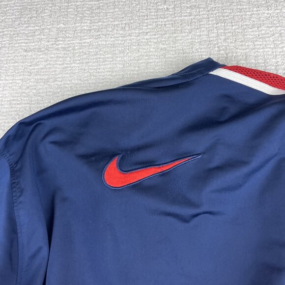 Vintage 90's Y2K Nike Men's Navy Blue/ Red Striped Track Jacket Size Large - Picture 13 of 16